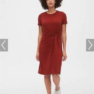 Green Gap Twist Front Tencel Dress